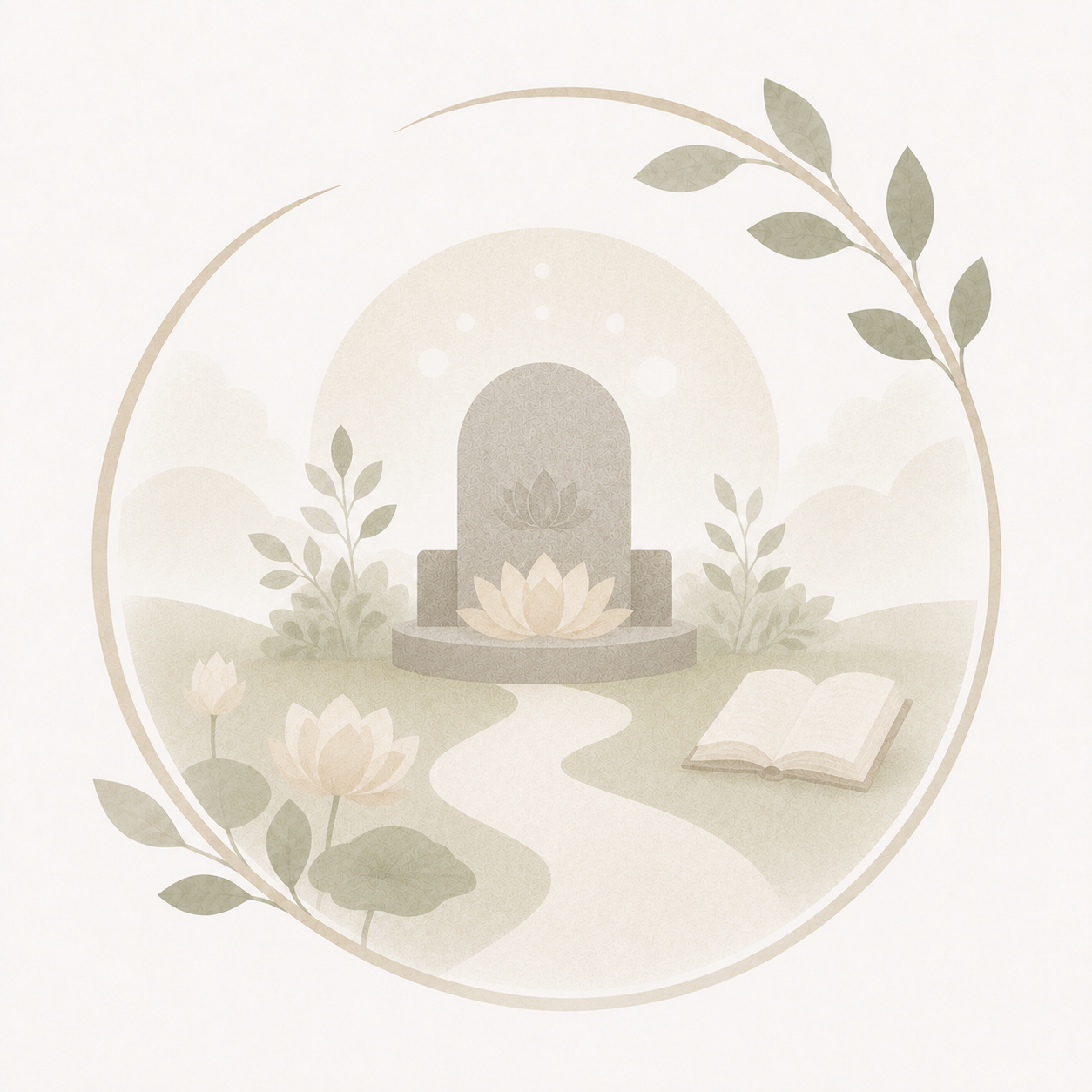 永代経や合祀について考えるイラスト